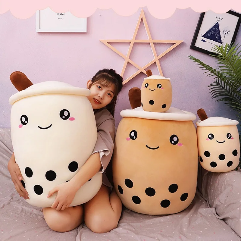 

Real-life Bubble Tea Plush Toy Boba Milk Tea Plushie Toy Soft Stuffed Hug Pillow Balls Bubo Tea Cup Cushion Gift Girl
