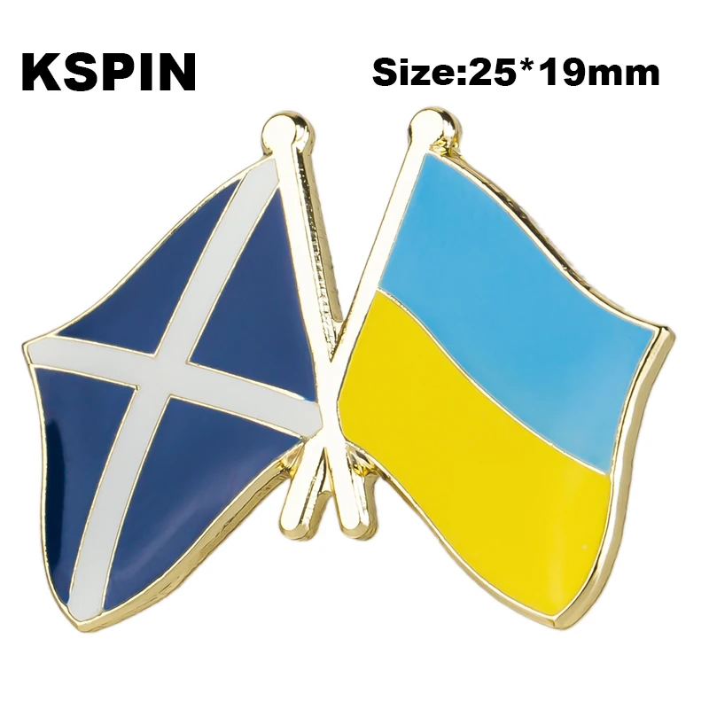 

Scotland & Ukraine Friendship Badge Lapel Pin Brooch Lapel Pins Badges on Backpack Pin Brooch