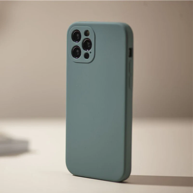 

Original Square Liquid Silicone Phone Case For iPhone 12 13 11 Pro Max Mini X Xs Max Xr 6s 6 7 8 Plus Full Lens Protection Cover