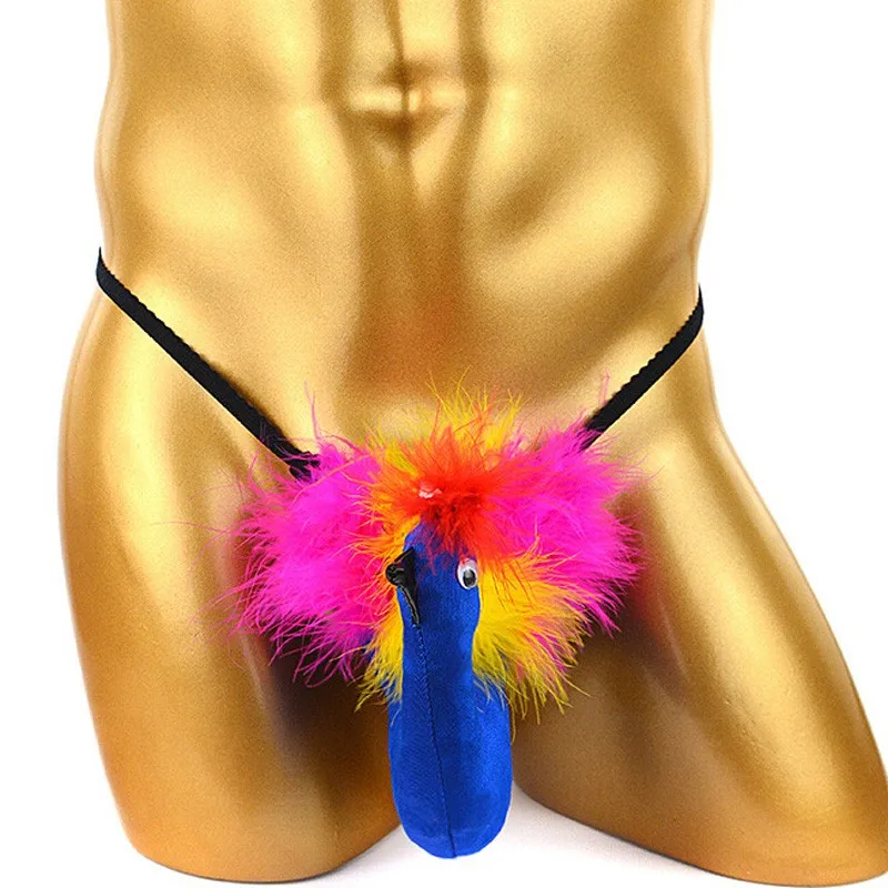 

Men Sexy Creative Cartoon Bird Breathable Thong Panties Funny Erotic Underpants Gay Men Sissy G-string Briefs Underwear