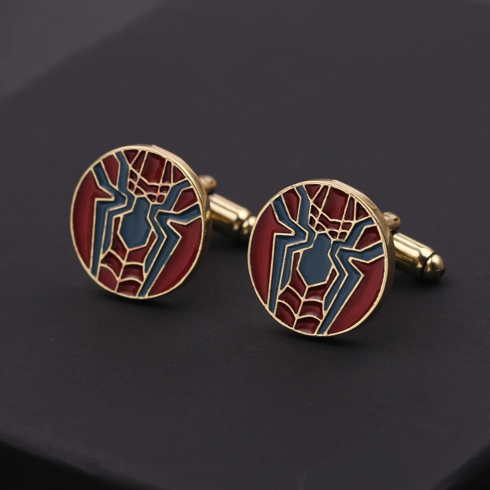 

The Avengers Spider Man Logo Metal Enamel Cufflinks Marvel Movies Superheroes Cufflinks for Men Jewelry Accessories Gifts