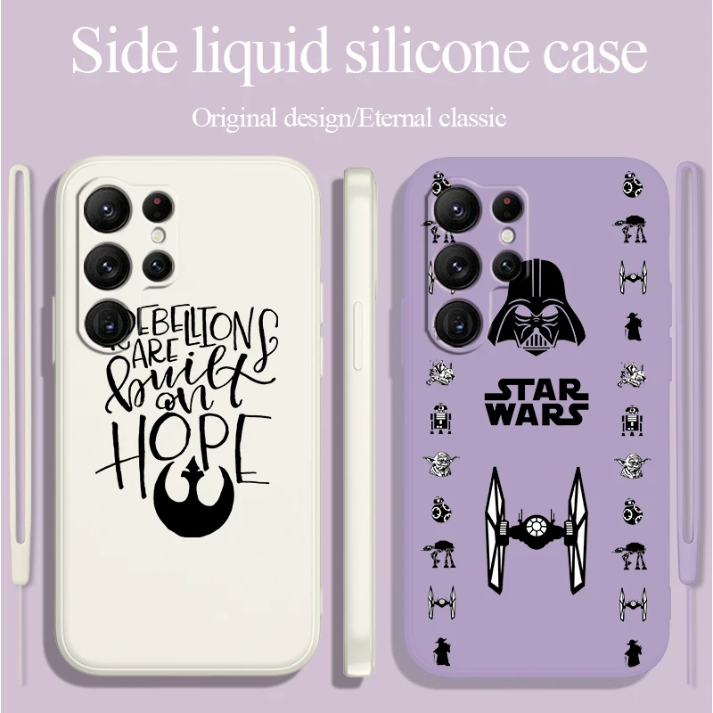 

Star Wars Dark Super Hero Soft Case For Samsung S23 S22 S21 S20 FE S10 Plus Lite Ultra 5G Liquid Rope Phone Cover