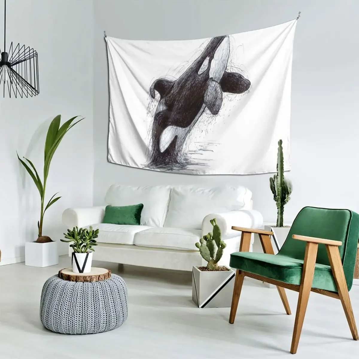 Ulises the Killer Whale Scribble Гобелен Наружное украшение на заказ