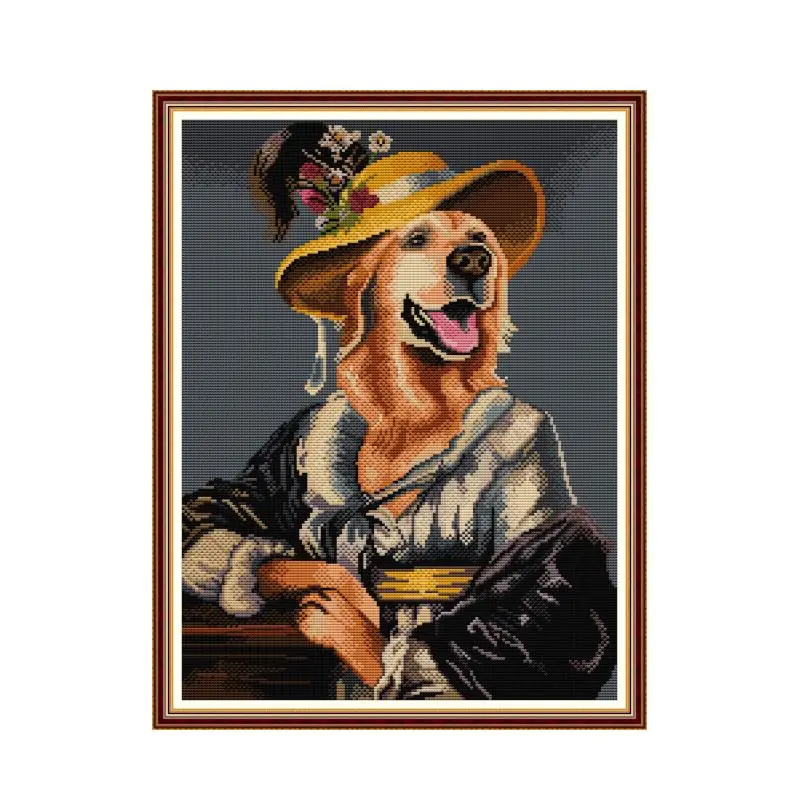 Joy Sunday Golden Retriever и волк наборы для вышивки крестом оптовая продажа DIY ручная работа