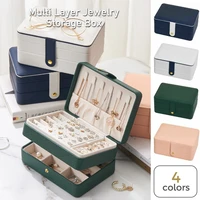 multi layer jewelry storage box jewelry organizer earrings necklace rings jewelry box displays packaging pu leather storage case