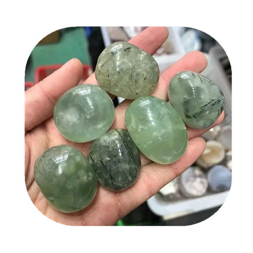 

high quality crystals healing stones natural green prehnite tumbled stones for aquarium home decor