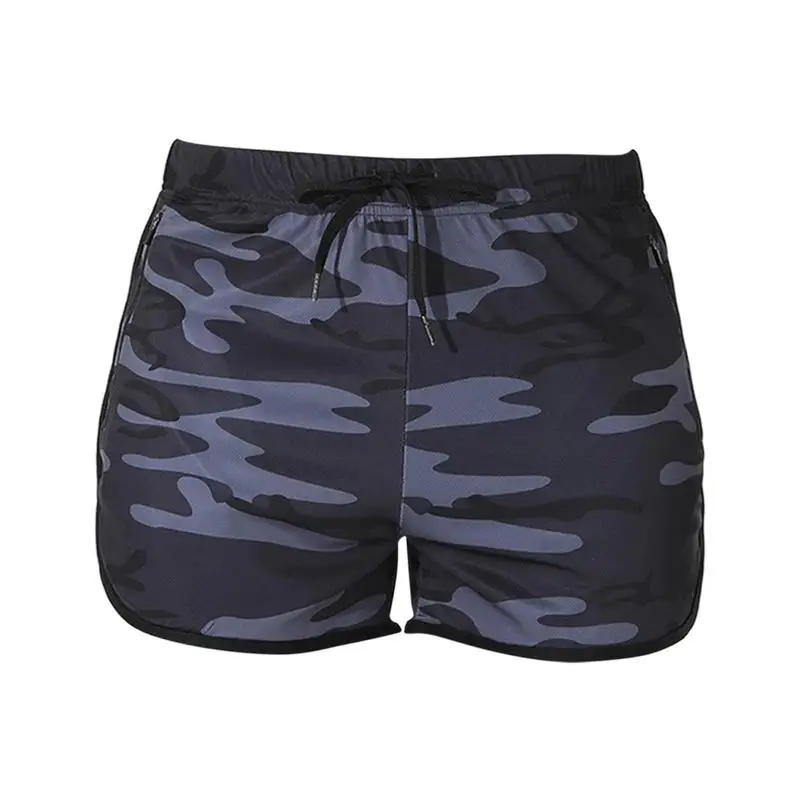 

Мужские шорты для бодибилдинга, камуфляжные повседневные тренировочные шорты, повседневные тренировочные шорты с карманами на молнии, шорты для фитнеса