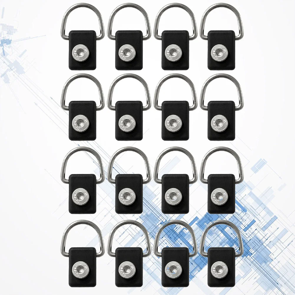

16pcs Kayak D Ring Stainless Steel D Buckle Tie for Ocean Boats Rowboats Canoe Bungee Accessory Accessories