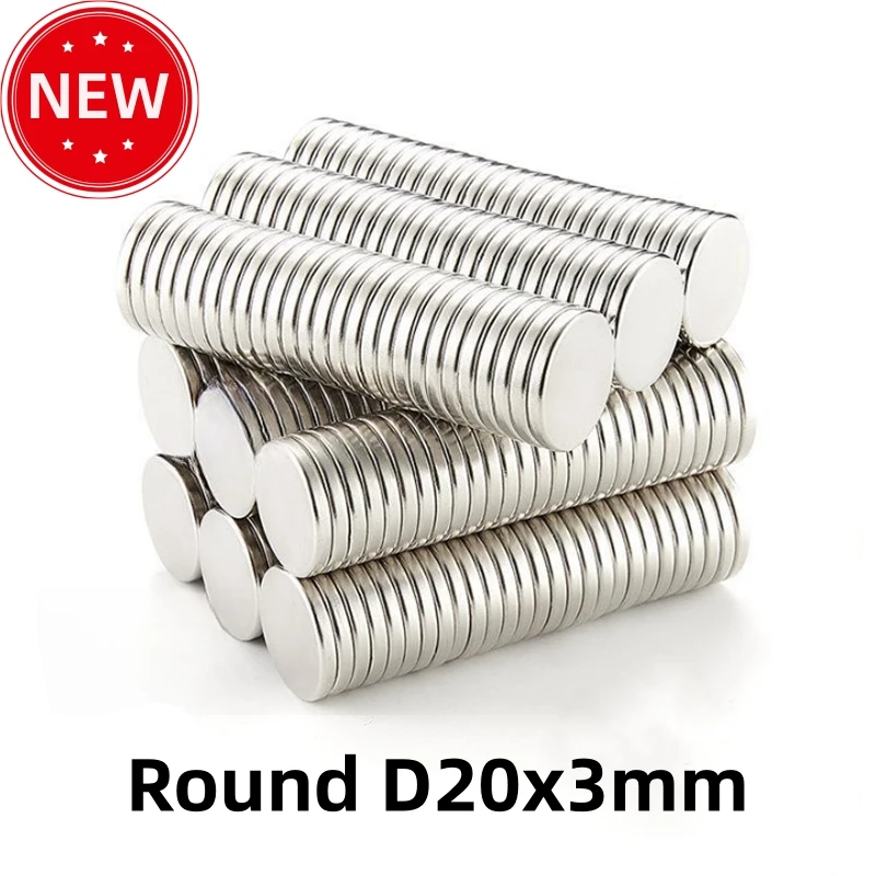 

D20x3mm 100Pcs Neodymium Iron Boron Strong Magnetic Circular Magnet With Strong Magnetic Force NdFeB Rare Earth Permanent Magnet