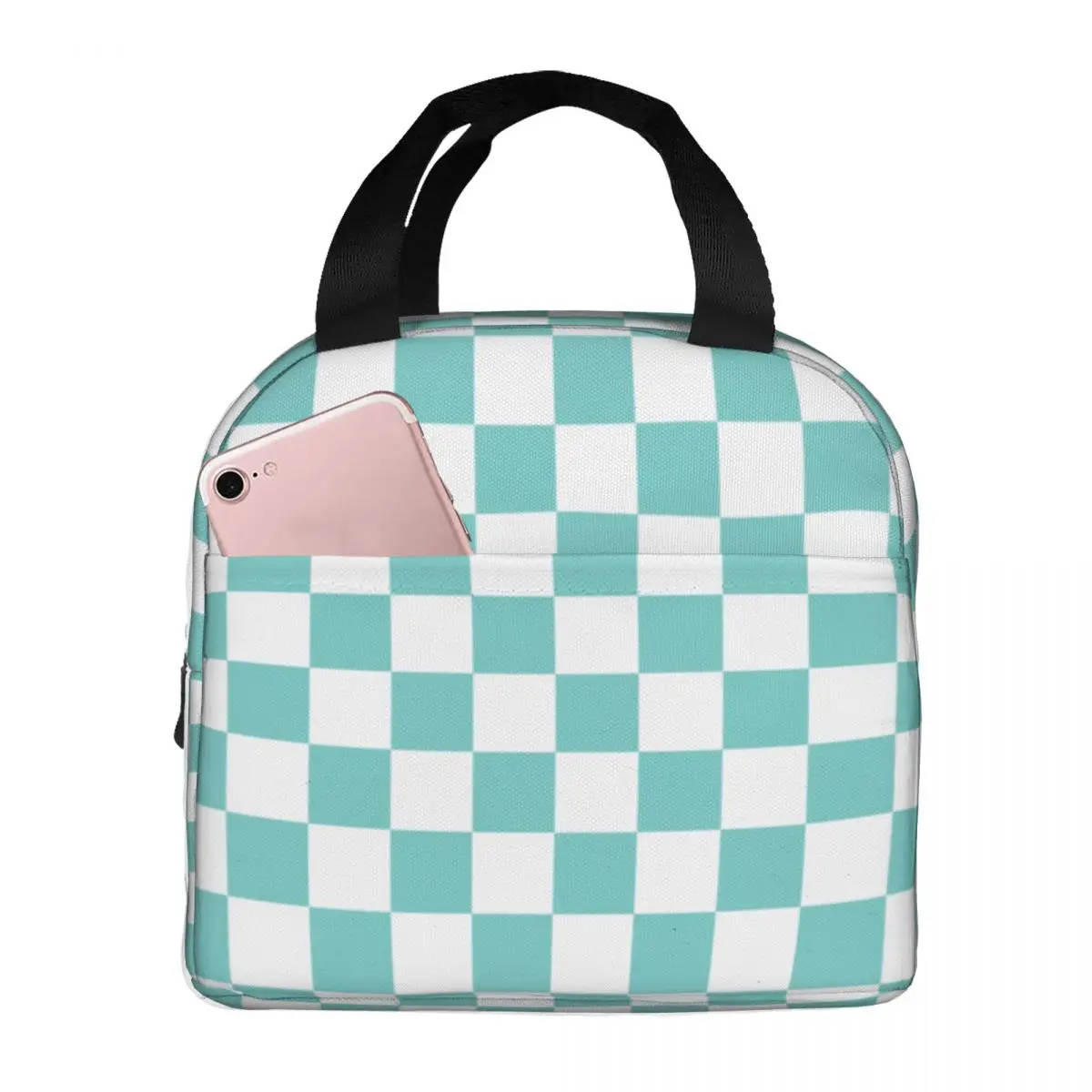 Lunch Bags for Women Kids Checkerboard Insulated Cooler Bags Waterproof Picnic Work Oxford Lunch Box Food Storage Bags