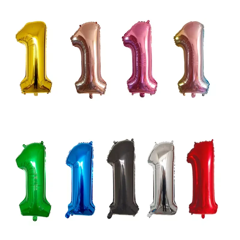 

New 1pc 32inch Red Black Gold Sliver Green Number Foil Helium Balloons Baby Shower Adult Birthday Wedding Party Decorations Supp