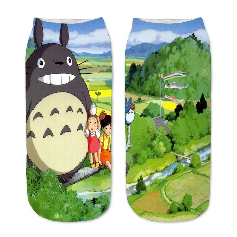

MY NEIGHBOUR TOTORO Women Sock 3D Print Cartoon Ladies Socks Boat Casual Cotton Sox Girls Miyazaki Hayao Spring Trendy Skarpetki