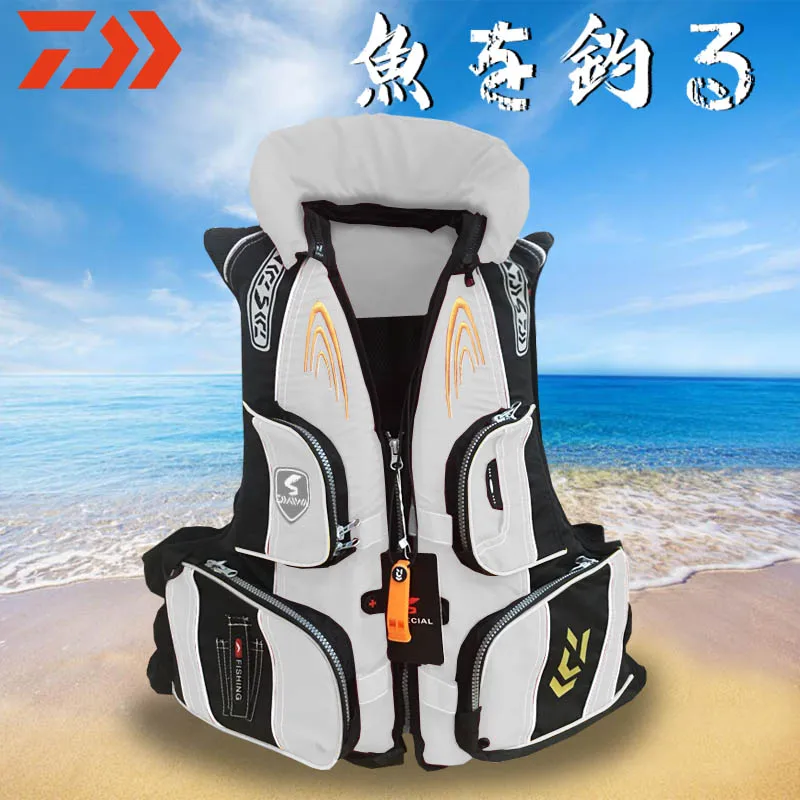 

Fishing Life Jacket Caution Reflected Light Sports High Buoyancy 120 Kg Outdoors Vest Multi-pocket Life Vest