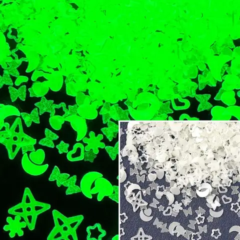 Светящиеся блестки 3 мм SEVENWELL для декора