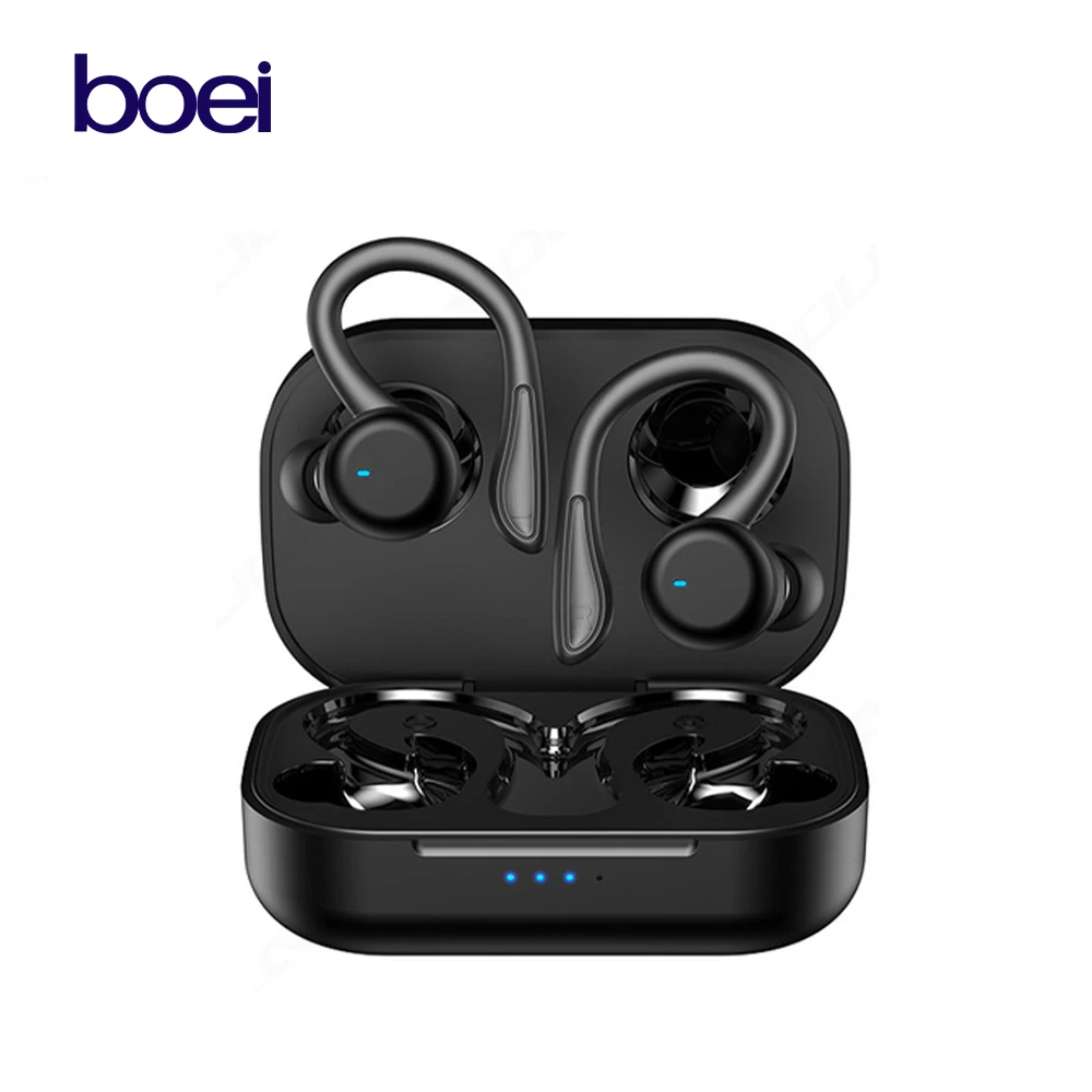 Price Boei صحيح سماعة لاسلكية تعمل بالبلوتوث 5.2 سماعة الأذن سماعات الأذن IPX6 مقاوم للماء سماعات للرياضة زر التحكم الحد من الضوضاء
