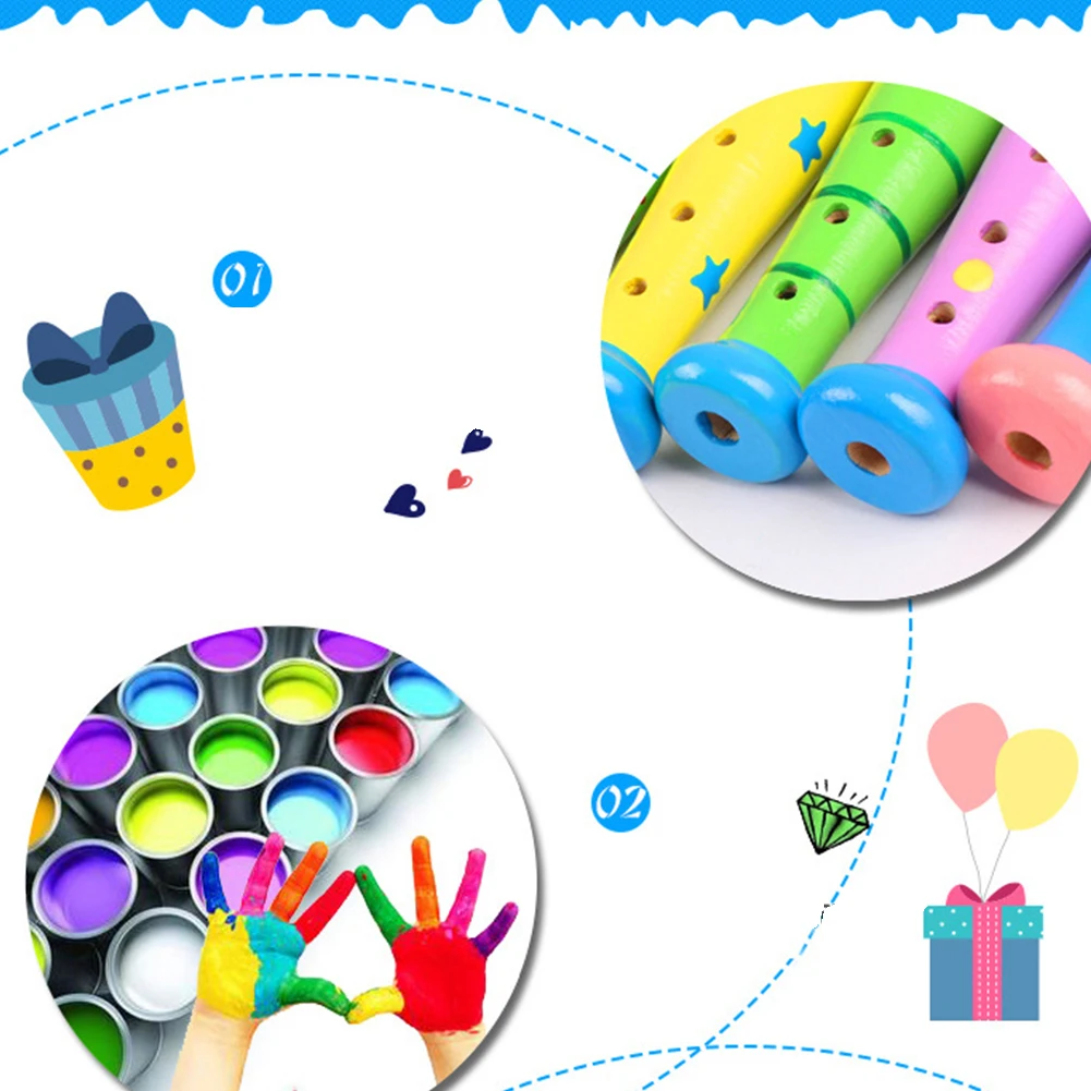 Wooden Flute Lightweight Portable Randomly 1 Pcs 20 X 3cm Assorted Colors |