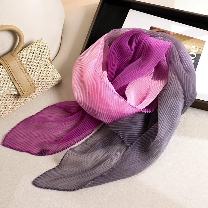 Летний женский шифоновый пляжный шарф с градиентом Женская повязка на голову