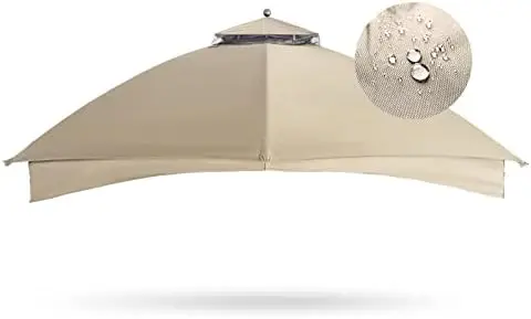 

Gazebo Replacement Canopy, Double Teir Sunshade Polyester Soft Top Cover 10'x12' Gazebo #GF-12S004B-1(Beige) Bjtac Jewelry tools