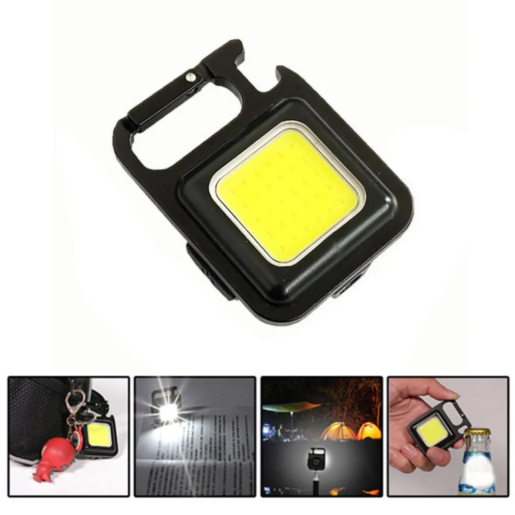 

Hot Mini LED USB Rechargeable Flashlight Pocket Work Light with Corkscrew Key Light Lantern Outdoor Camping Hiking COB Lantern