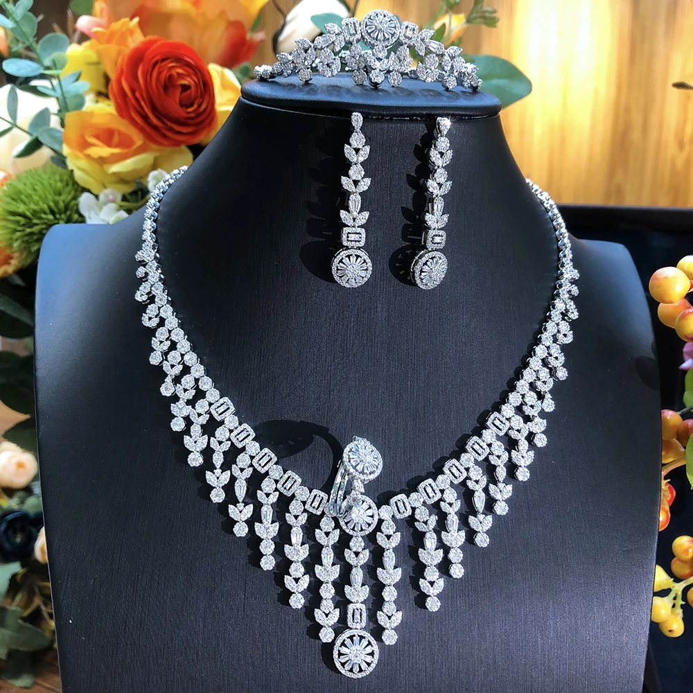 

Роскошное Свадебное колье Siscathy для невесты с фианитами, подвеска для браслета, кольца, ожерелья