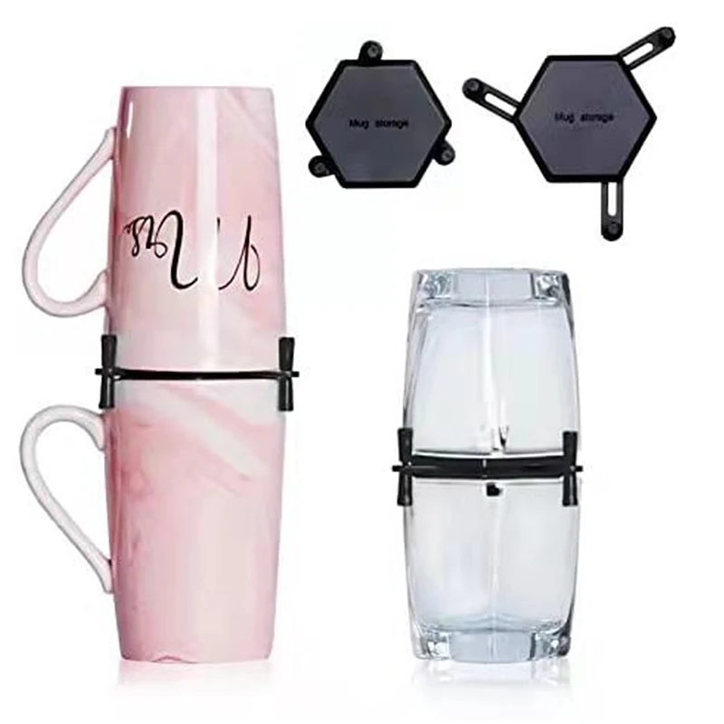 

Cup Stacker Retractable Adjustable Fixed Cup Holder Space-saving Bowl Cup Jar Kitchen Storage Household Use Drinkware Stacker