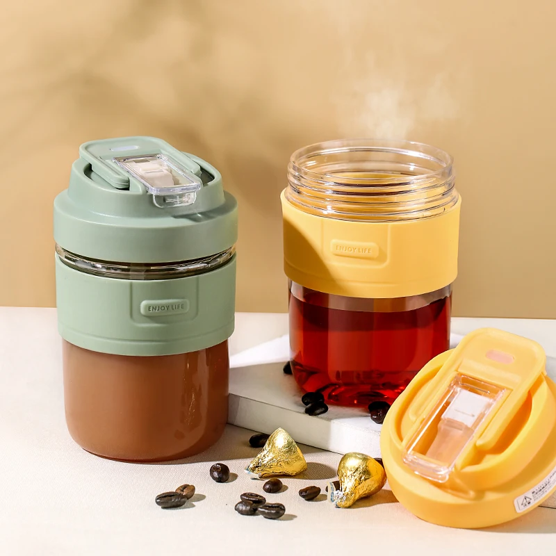 

Кофейная кружка ONEISALL, бутылка для воды 450 мл тумблера, кружка с соломинкой и крышкой, подходит для хранения молока, кофе, сока, чая на открытом...