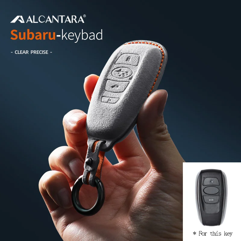 

New Suede Alcantara 3D Stereo Car Key Case Bag For Subaru Forester XV Outback BRZ Legacy 2022 2020 2019 2018 2017 Accessories