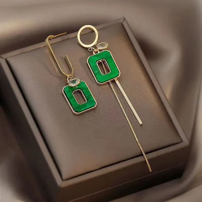 

Long Opal Earrings Temperament Long Pendant Earrings Delicate Emerald Earrings Women's Party Ball Jewelry Accessories