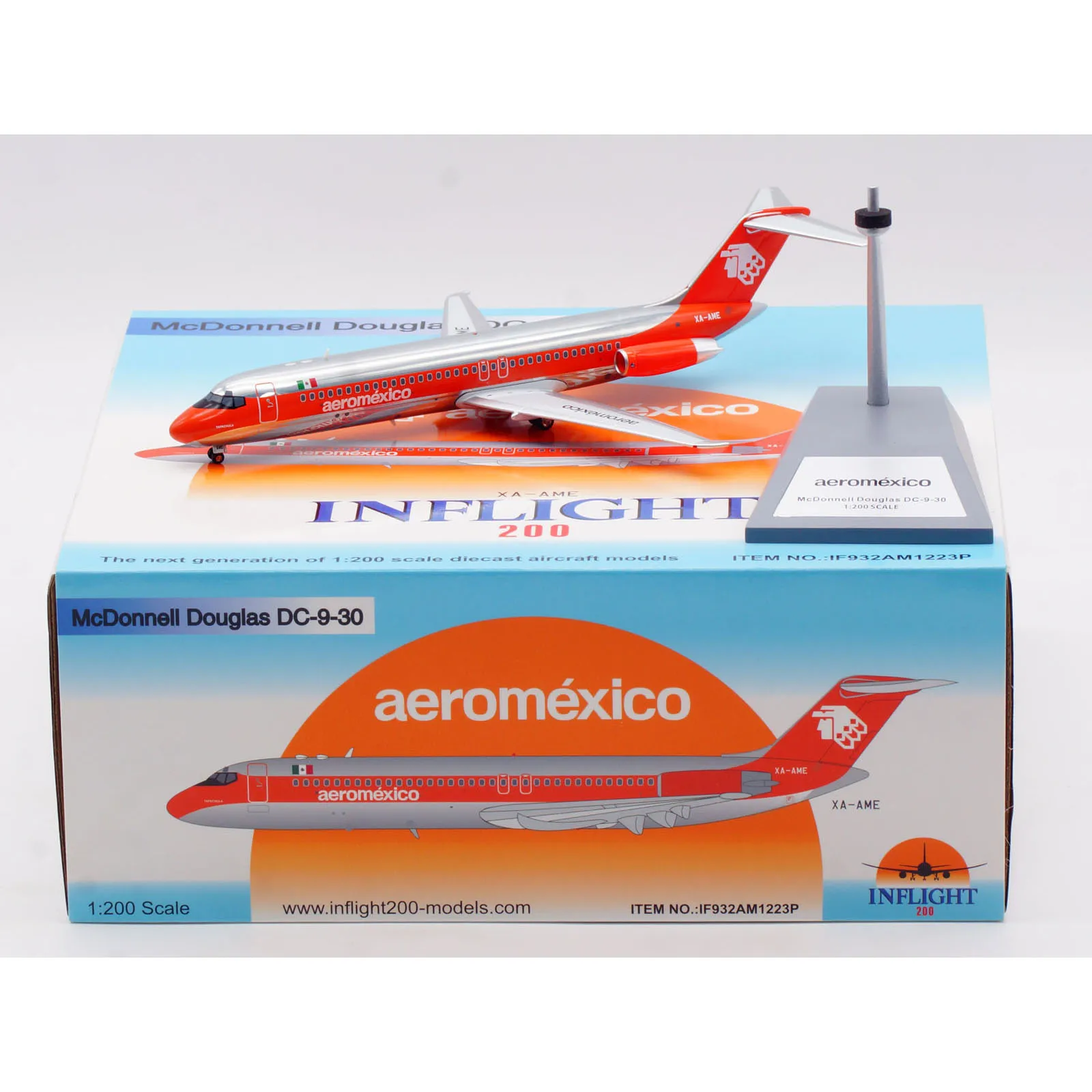 IF932AM1223P Коллекционный самолет из сплава в подарок INFLIGHT 1:200 AeroMexico McDONNELL Douglas DC-9-32