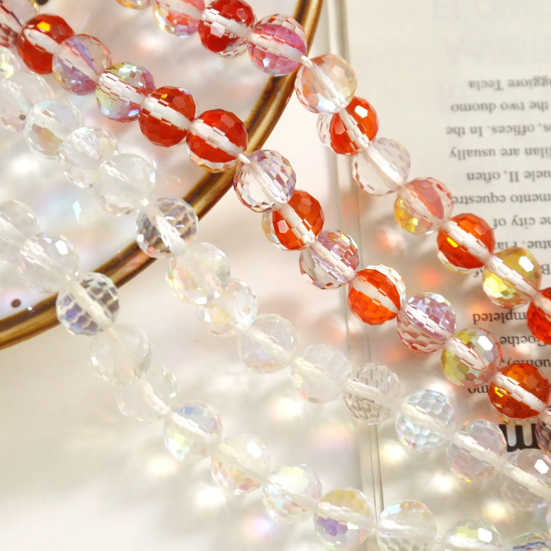 

5pcs colorful semi-transparent round Beads for Jewelry Making DIY Handmade Bracelet Necklace Accessories