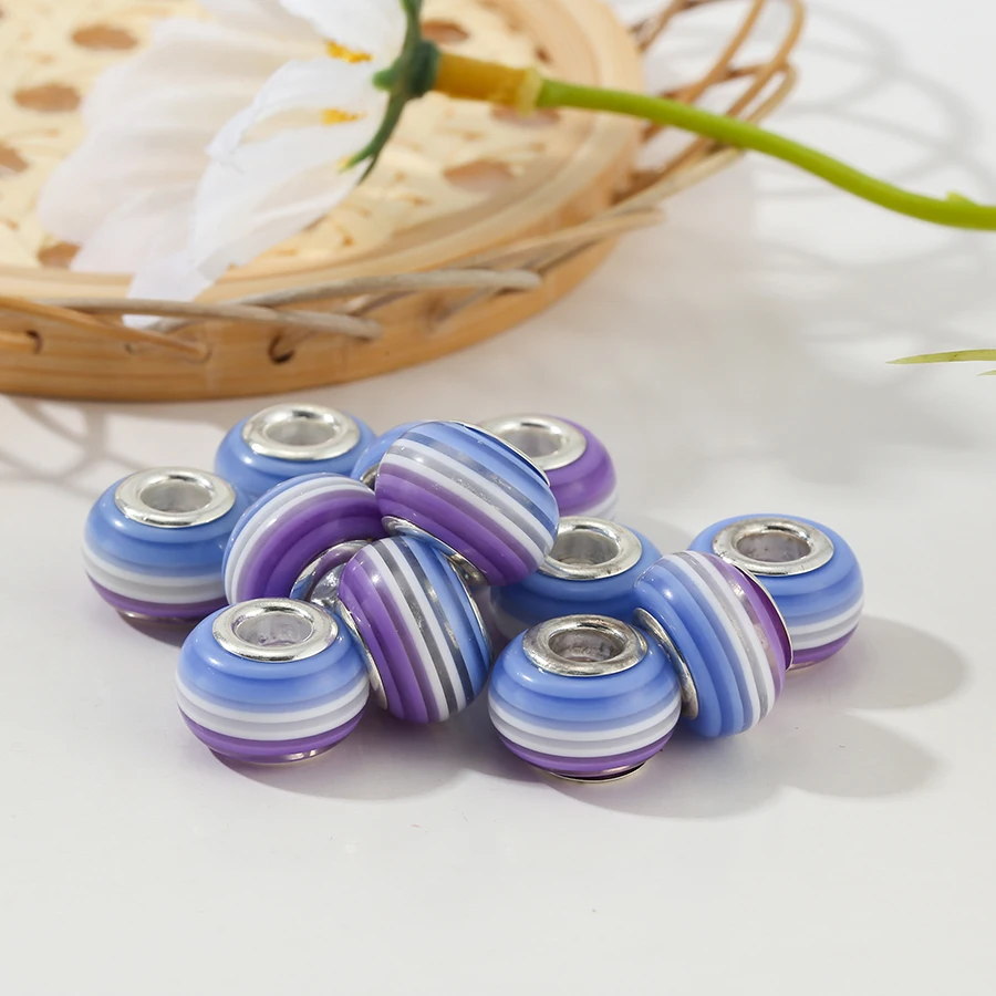 SEIALOY 2Pcs/lot New Seven Colors Rainbow Beads Charm Fit Original Brands Beaded Bracelets Bangle For Women Men Girls | Украшения и