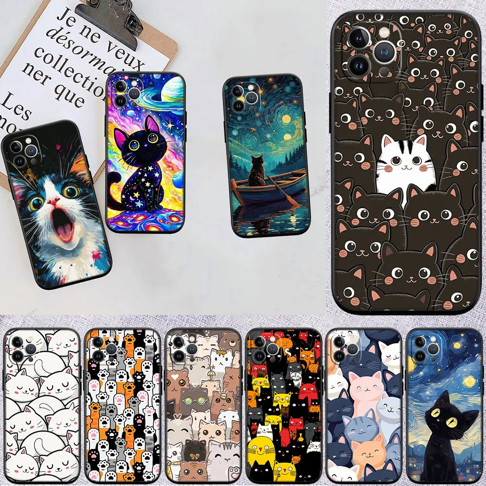 Фото Чехол для телефона MI9 Cat Kitten Meow Soft Shell для iPhone 16 15 14 13 12 Pro Max Plus Mini №3