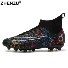 ZHENZU 33-45 High Ankle Football Boots Men Soccer Shoe Man Sports Shoes Football Sneakers Kids Boys Soccer Cleats for Children