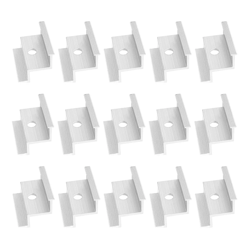 

15Pcs Aluminium End Clamp Solar Photovoltaic Mounts Accessories For Motorhomes Houses Boat
