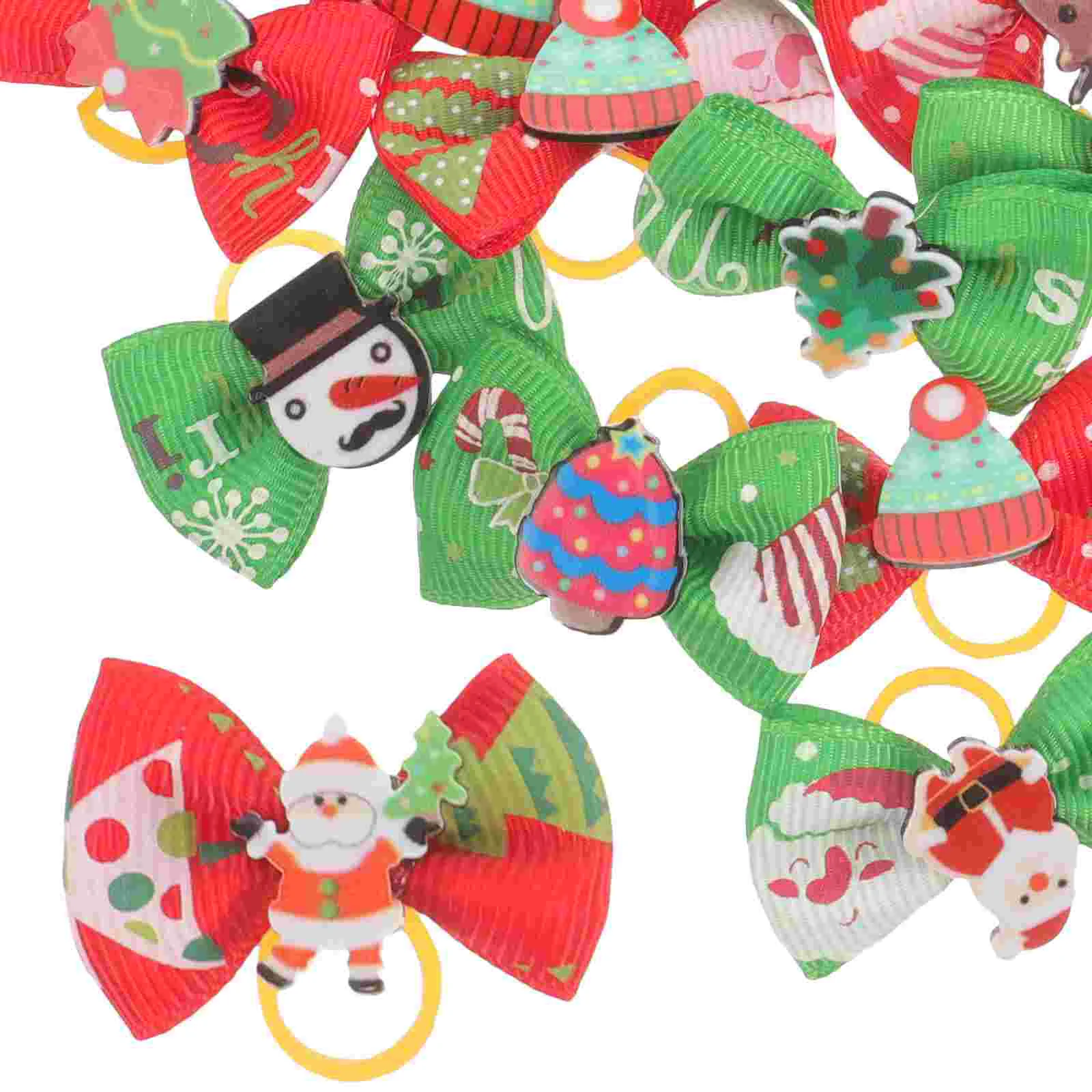 30 шт. ошейник для собак завязки волос с бантиками зажимы рождественского кольца
