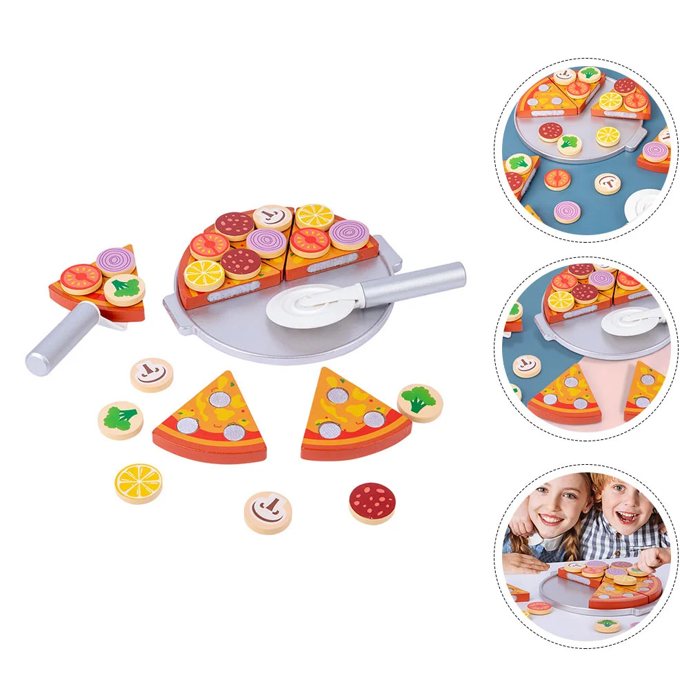 

Pizza Chee Le Educational Plaything Household Cognitive Toy Wood Simulation Child Cutting Parent-Toys For Kids