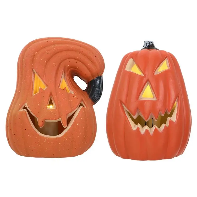 

2pcs Halloween LED Pumpkin Light Ornament Pumpkin Lantern Flashing Night Light Festival Party Decoration Battery Operated