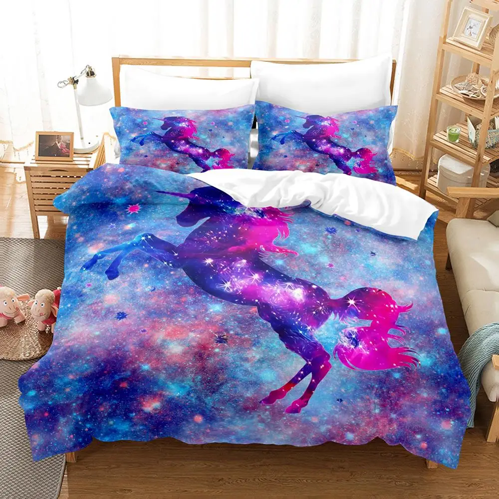 

Colour dream unicorn Bedding Set Single Twin Full Queen King Size dream unicorn Set Children's Kid Bedroom Duvetcover Sets 08
