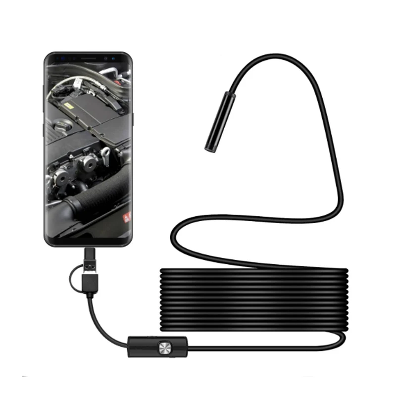 Car 3In1 HD Camera Inspection USB Type  Endoscope Borescope Soft Cable Car Repair Tool Accessories  for  Inspection Mirror