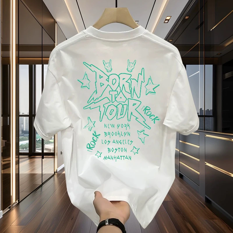 Модная брендовая Повседневная хлопковая футболка с коротким рукавом мужская