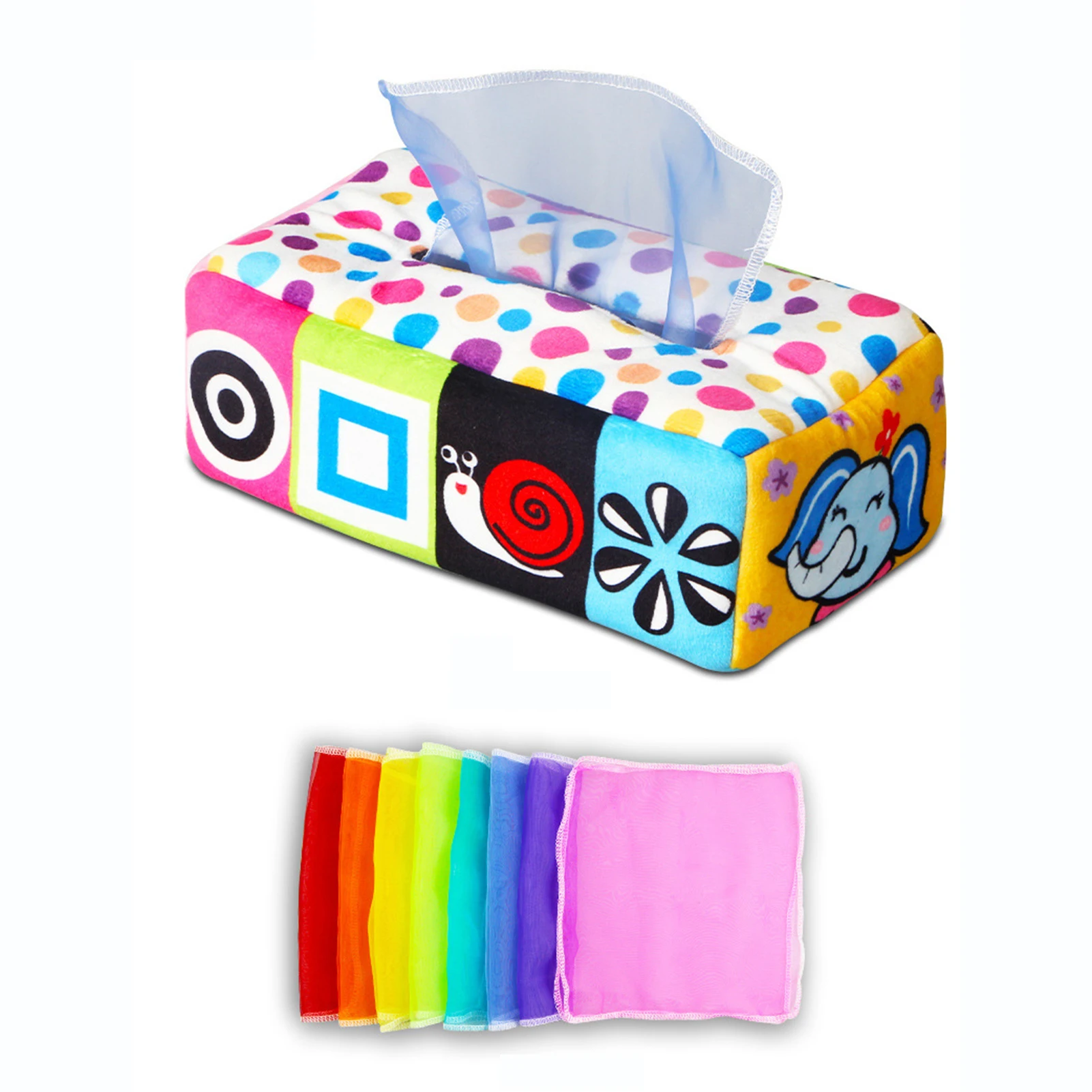 

Tissue Box STEM Montessori Toys Magic Soft Sensory Toys For Babies Finger Exercise Pumping For Toddlers Colorful Scarves Toy