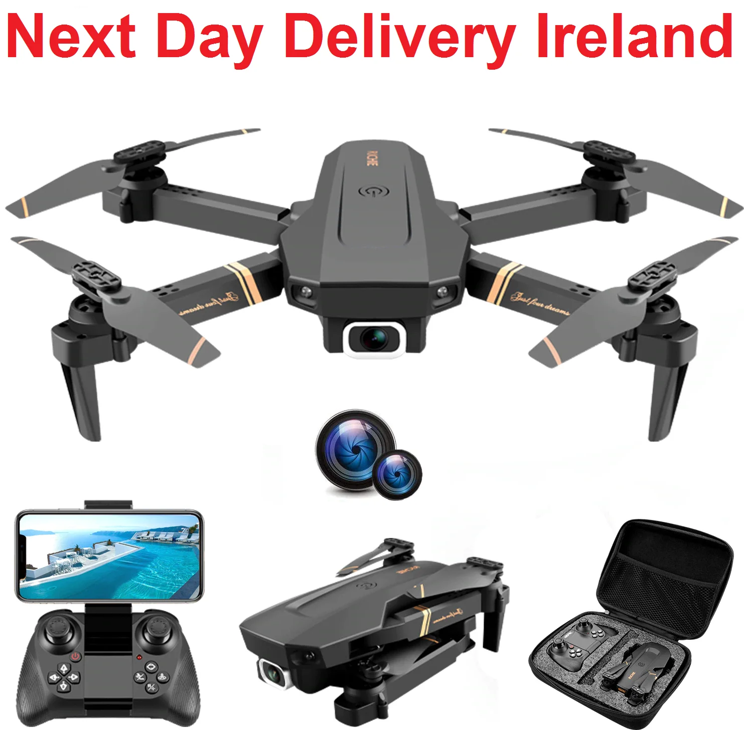 

Радиоуправляемый Дрон HD широкоугольная камера 1080P WiFi fpv Дрон двойная камера Квадрокоптер WiFi