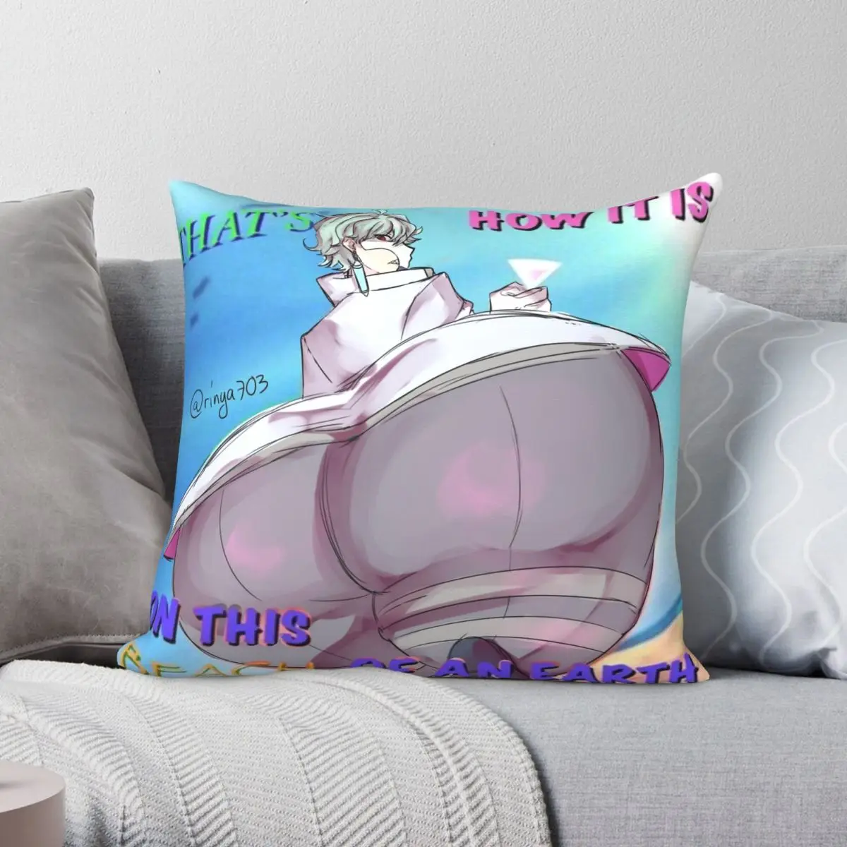 

Il Dottore Genshin Meme Lmao Pillowcase Polyester Linen Creative Zip Decor Pillow Case Bed Cushion Case