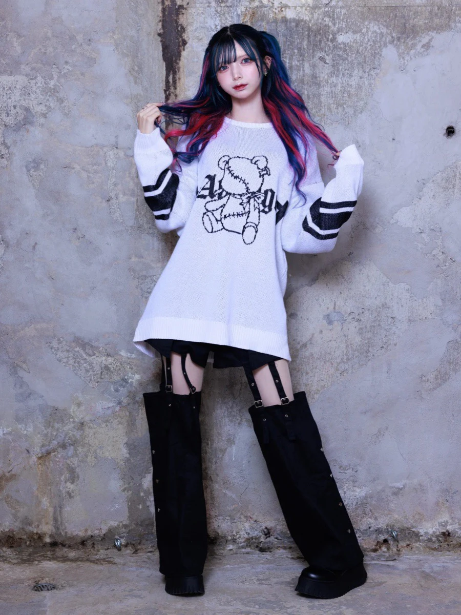 Японский стиль Mine массовое производство субкультура круглый вырез длинный рукав