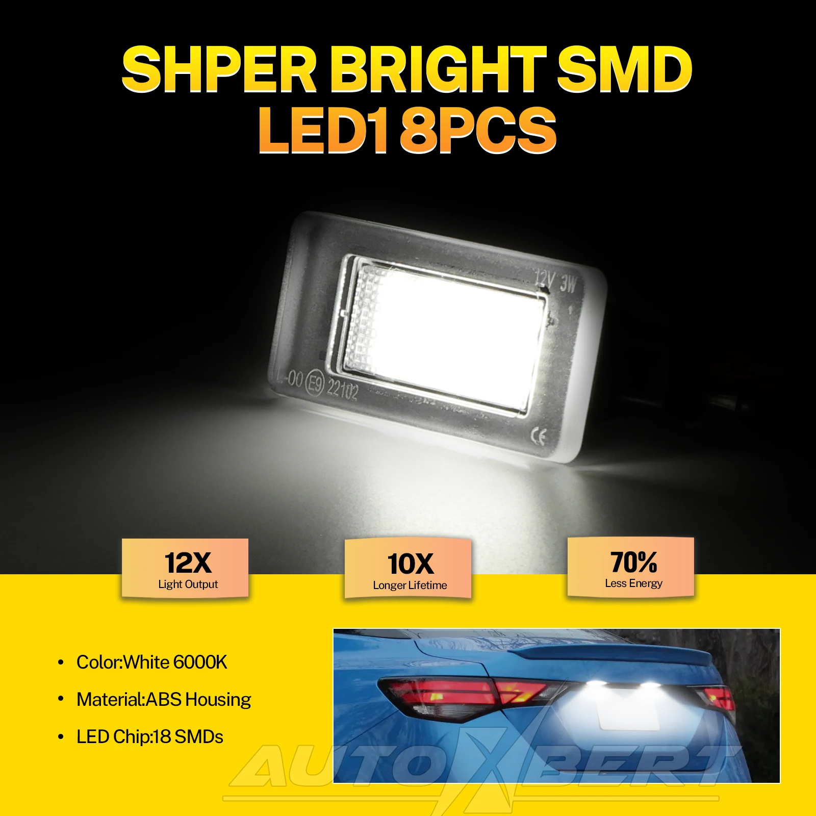 2 шт. лампы для подсветки номерного знака Nissan Серена C27 2016- Altima 2019- Suzuki Landy 2017- Dacia Duster