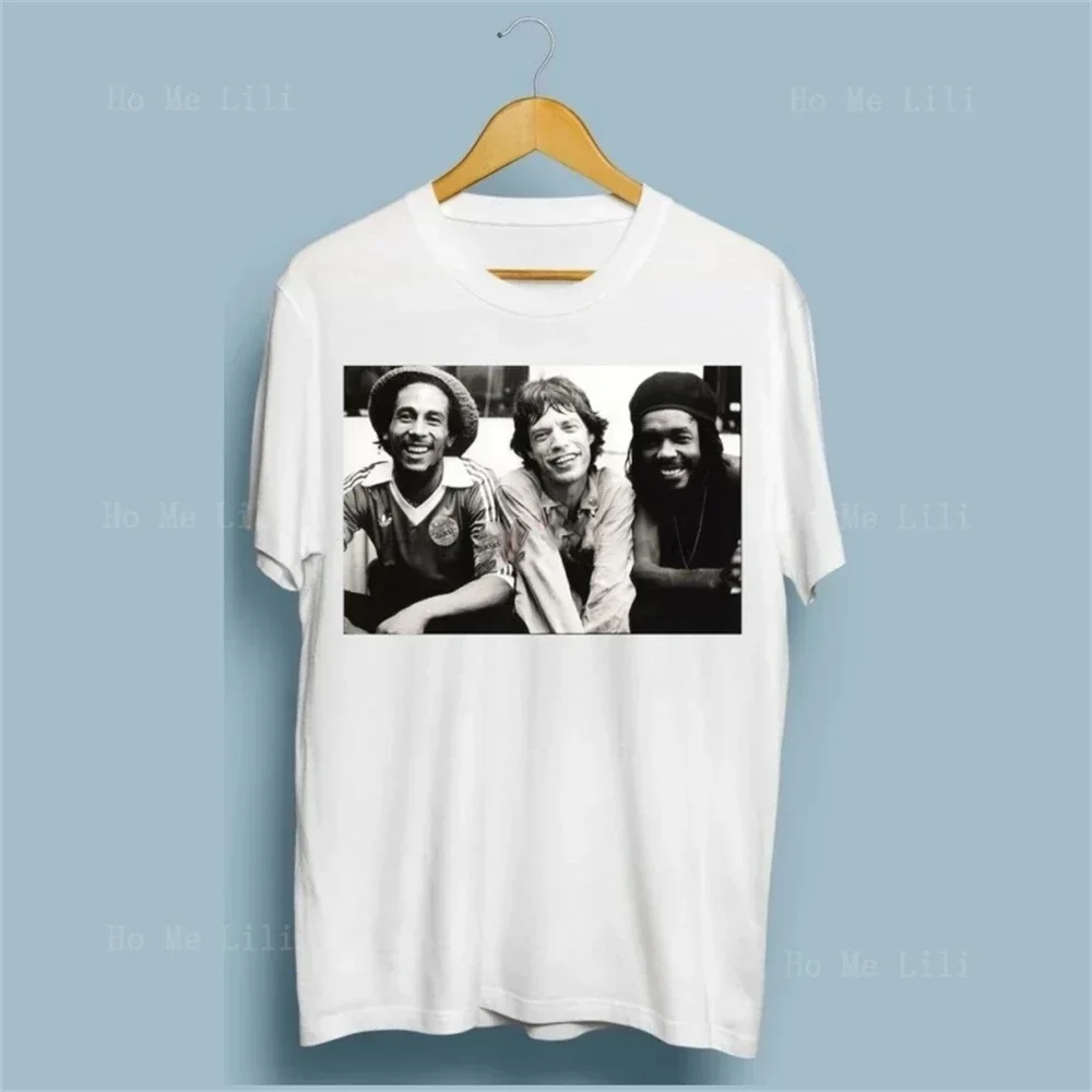 Футболка мужская оверсайз мягкая дышащая винтажный стиль Боб Марли и Мик