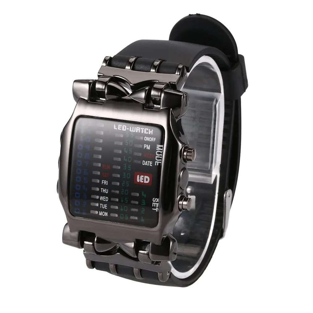 

New Fashion Digital Watches for Men Women Binary LED Electronic Watch Creative Crab Luxury Dress Watch Student Wristwatch Clock