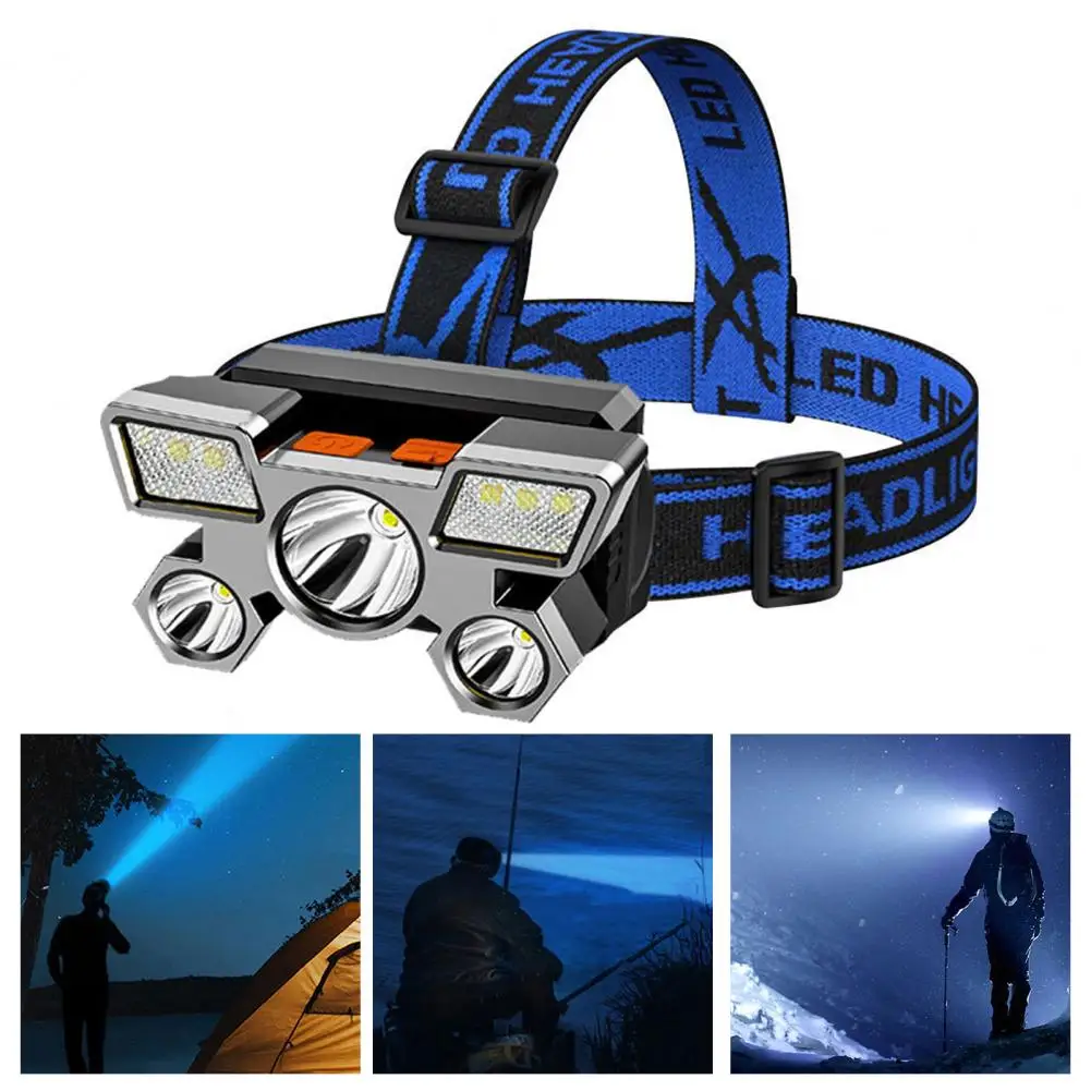 

LED Flashlight Waterproof Rechargeable Battery-Powered LED Headlamp Warning Light Comfortable Outdoor Headlamp for Camping