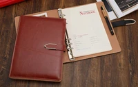 classic business meeting notebook pu leather hand account book creative memo notes with metal buckle loose leaf pages