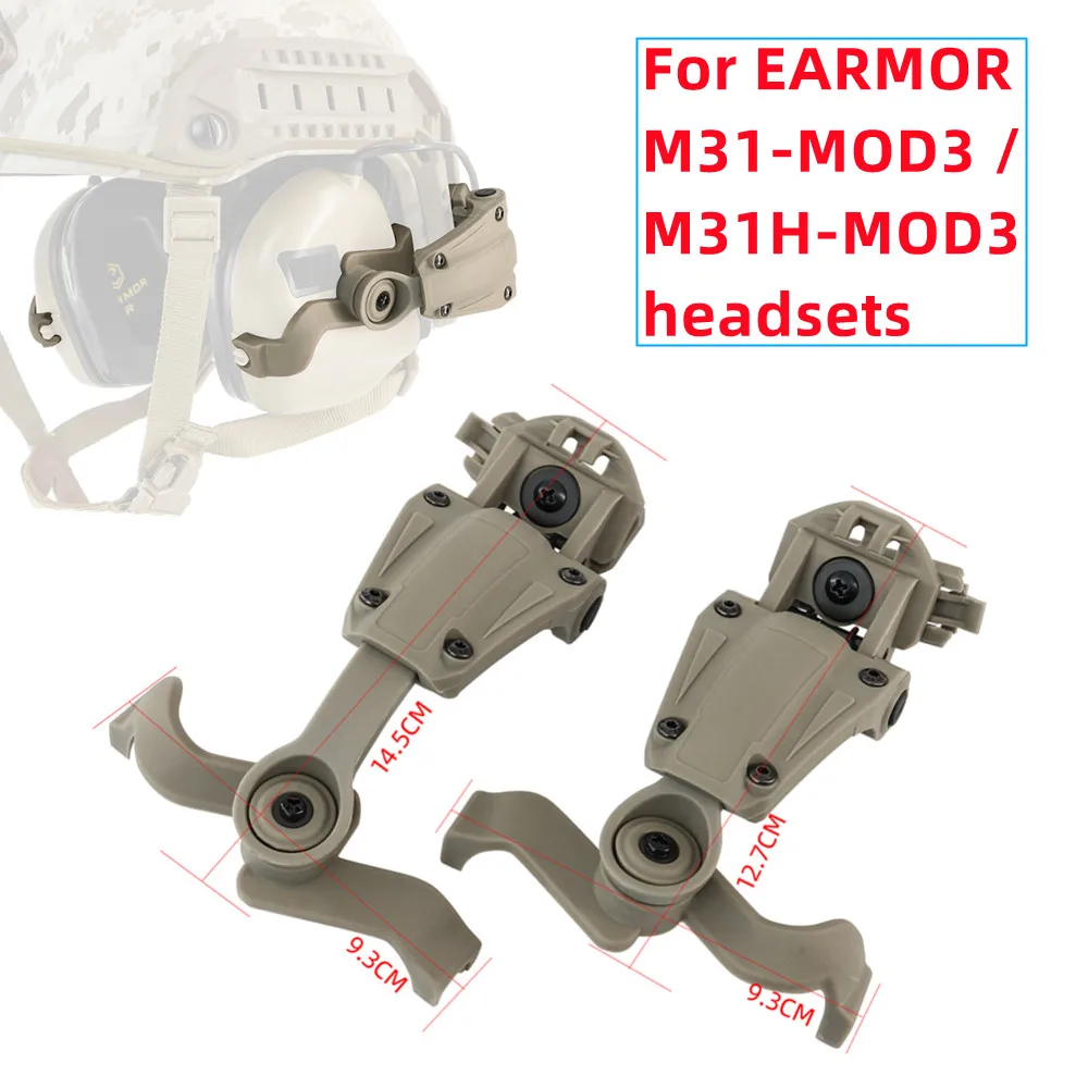 Tactical Helmet ARC Rail Adapter Headphone Bracket Only Compatible with  EARMOR M31 / M31H Tactical Headset Civilian Version